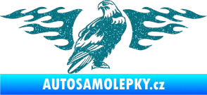Samolepka Animal flames 094 pravá orel Ultra Metalic tyrkysová