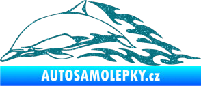 Samolepka Animal flames 099 levá delfín Ultra Metalic tyrkysová