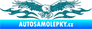 Samolepka Animal flames 100 pravá orel Ultra Metalic tyrkysová