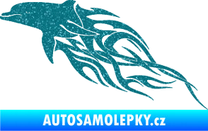 Samolepka Animal flames 102 levá delfín Ultra Metalic tyrkysová