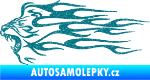 Samolepka Animal flames 103 levá lev Ultra Metalic tyrkysová