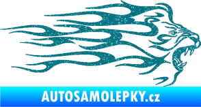 Samolepka Animal flames 103 pravá lev Ultra Metalic tyrkysová