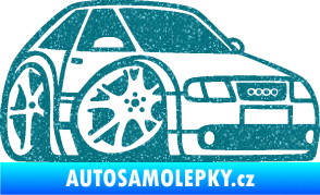 Samolepka Audi A3 karikatura pravá Ultra Metalic tyrkysová