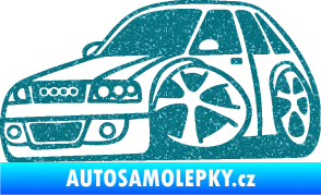 Samolepka Audi A4 karikatura levá Ultra Metalic tyrkysová