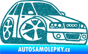 Samolepka Audi A4 karikatura pravá Ultra Metalic tyrkysová
