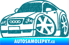 Samolepka Audi TT karikatura levá Ultra Metalic tyrkysová