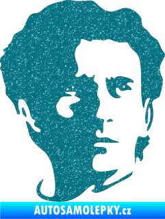 Samolepka Silueta Ayrton Senna pravá Ultra Metalic tyrkysová