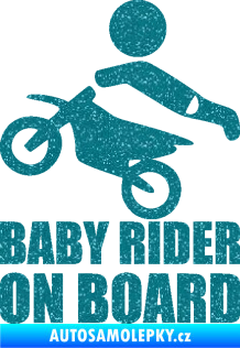 Samolepka Baby rider on board levá Ultra Metalic tyrkysová
