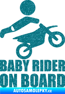 Samolepka Baby rider on board pravá Ultra Metalic tyrkysová