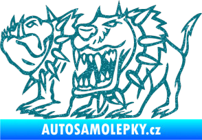 Samolepka Bad dogs levá zuřiví psi Ultra Metalic tyrkysová