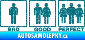 Samolepka Bad good perfect 002 nápis Ultra Metalic tyrkysová