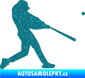 Samolepka Baseball 001 pravá Ultra Metalic tyrkysová