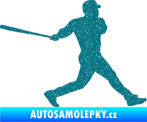 Samolepka Baseball 002 pravá Ultra Metalic tyrkysová