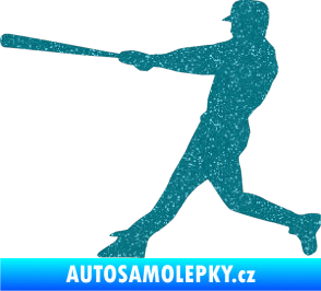 Samolepka Baseball 004 levá Ultra Metalic tyrkysová