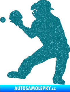 Samolepka Baseball 007 levá Ultra Metalic tyrkysová