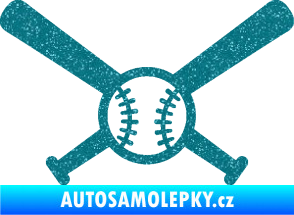 Samolepka Baseball míček a pálky Ultra Metalic tyrkysová