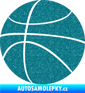 Samolepka Basketbalový míč 001 Ultra Metalic tyrkysová