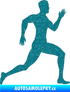 Samolepka Běžec 003 pravá Ultra Metalic tyrkysová