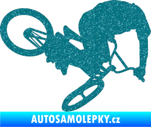 Samolepka Biker 001 pravá Ultra Metalic tyrkysová