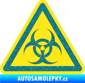 Samolepka Biohazard barevný trojúhelník Ultra Metalic tyrkysová