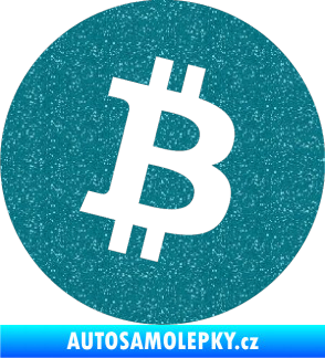 Samolepka Bitcoin 001 Ultra Metalic tyrkysová