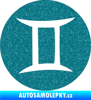 Samolepka Blíženci 001 - horoskop Ultra Metalic tyrkysová