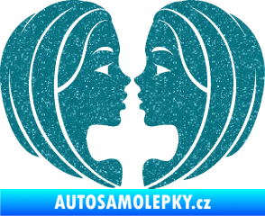 Samolepka Blíženci 002  Ultra Metalic tyrkysová