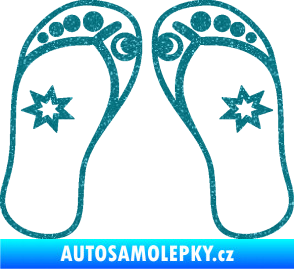 Samolepka Botičky 001 plážové žabky Ultra Metalic tyrkysová