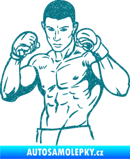 Samolepka Boxer 003 levá Ultra Metalic tyrkysová