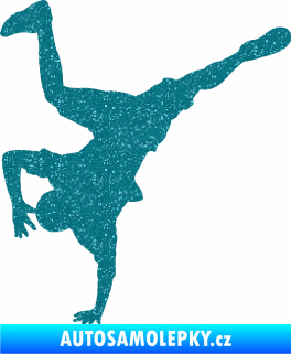 Samolepka Breakdance 001 levá Ultra Metalic tyrkysová