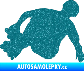 Samolepka Bruslař 001 levá Ultra Metalic tyrkysová