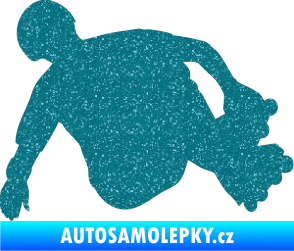 Samolepka Bruslař 001 pravá Ultra Metalic tyrkysová