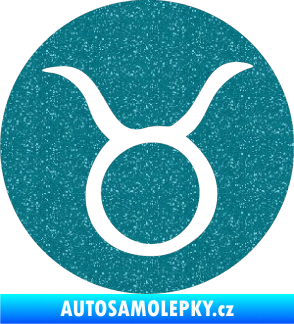 Samolepka Býk zvěrokruh 001 - horoskop Ultra Metalic tyrkysová