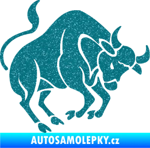 Samolepka Býk zvěrokruh 004 pravá Ultra Metalic tyrkysová