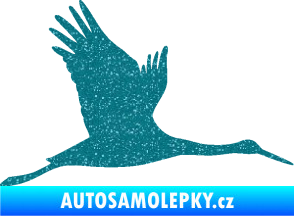 Samolepka Čáp 002 pravá Ultra Metalic tyrkysová