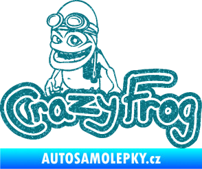 Samolepka Crazy frog 002 žabák Ultra Metalic tyrkysová