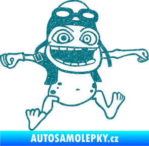 Samolepka Crazy frog pravá Ultra Metalic tyrkysová
