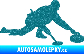 Samolepka Curling 003 pravá Ultra Metalic tyrkysová