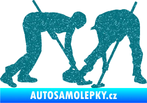 Samolepka Curling team 002 pravá Ultra Metalic tyrkysová