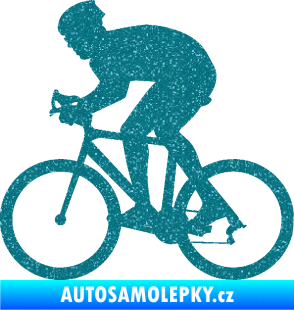Samolepka Cyklista 008 levá Ultra Metalic tyrkysová