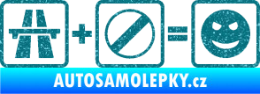 Samolepka Dálnice + konec omezení rychlosti = jízda Ultra Metalic tyrkysová