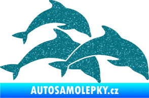 Samolepka Delfíni 001 pravá Ultra Metalic tyrkysová