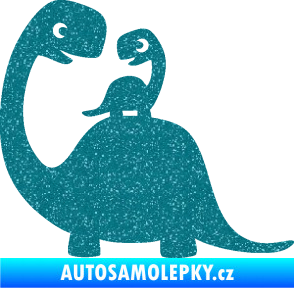 Samolepka Dítě v autě 105 levá dinosaurus Ultra Metalic tyrkysová