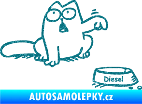 Samolepka Dolej diesel - pravá Ultra Metalic tyrkysová
