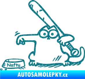 Samolepka Dolej naftu 002 levá Ultra Metalic tyrkysová