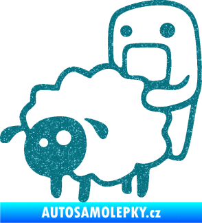 Samolepka Domo 005 levá love sheep Ultra Metalic tyrkysová