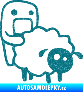 Samolepka Domo 005 pravá love sheep Ultra Metalic tyrkysová