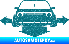Samolepka Down and out car 002 Ultra Metalic tyrkysová