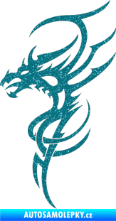 Samolepka Dragon 017 levá Ultra Metalic tyrkysová