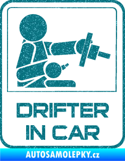 Samolepka Drifter in car 002 Ultra Metalic tyrkysová